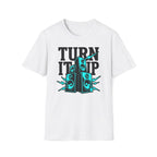 Turn It Up Blue Speakers T-Shirt - Turn Up the Volume Retro Tee
