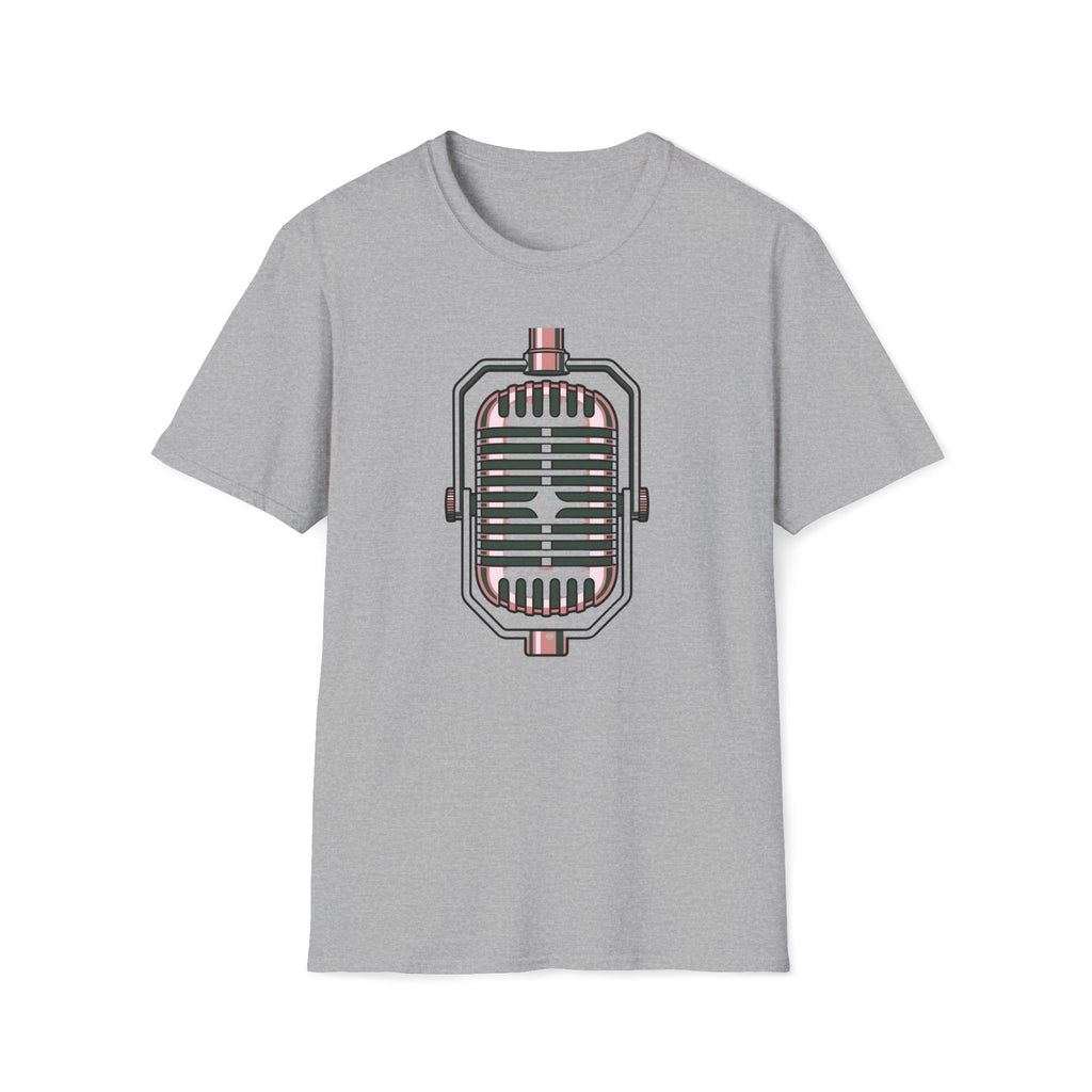 Vintage Microphone T-Shirt — Retro Radio Voice Tee for Singers & Podcasters