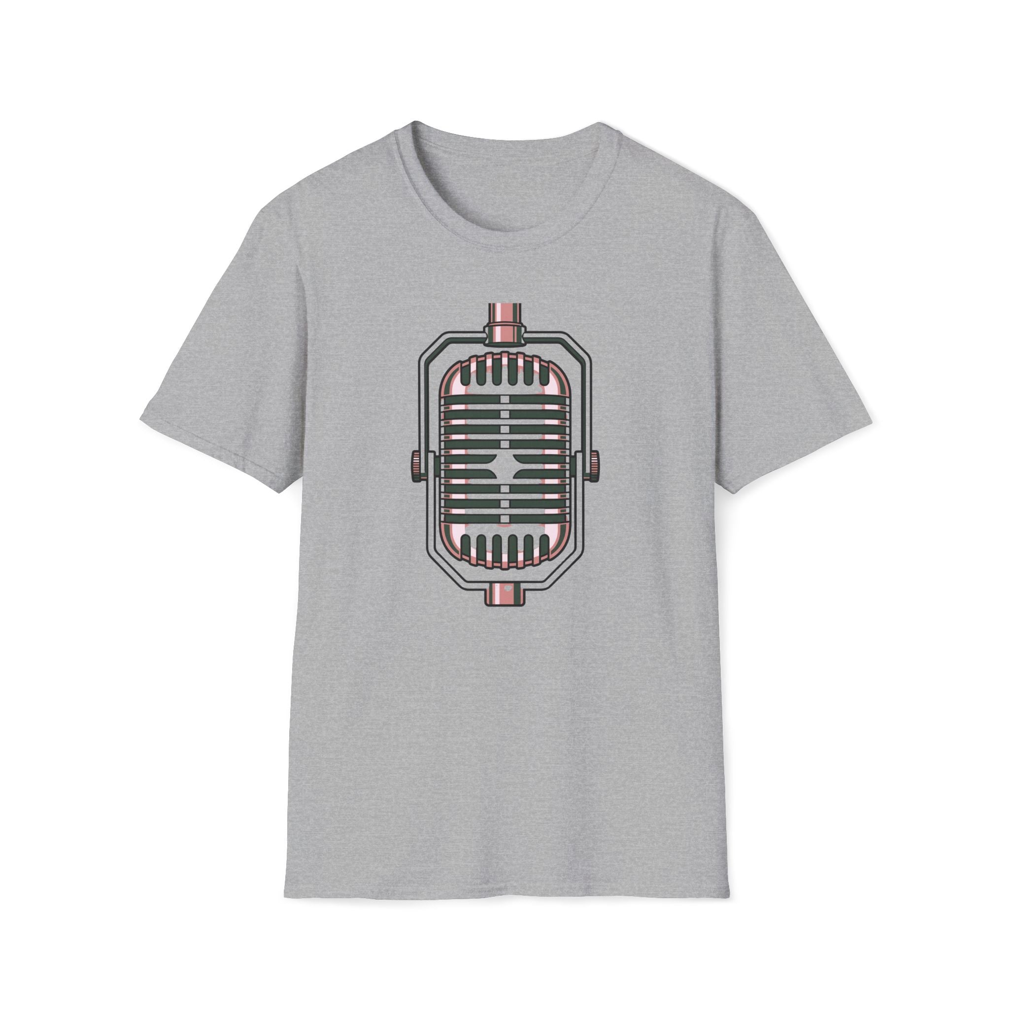 Vintage Microphone T-Shirt — Retro Radio Voice Tee for Singers & Podcasters