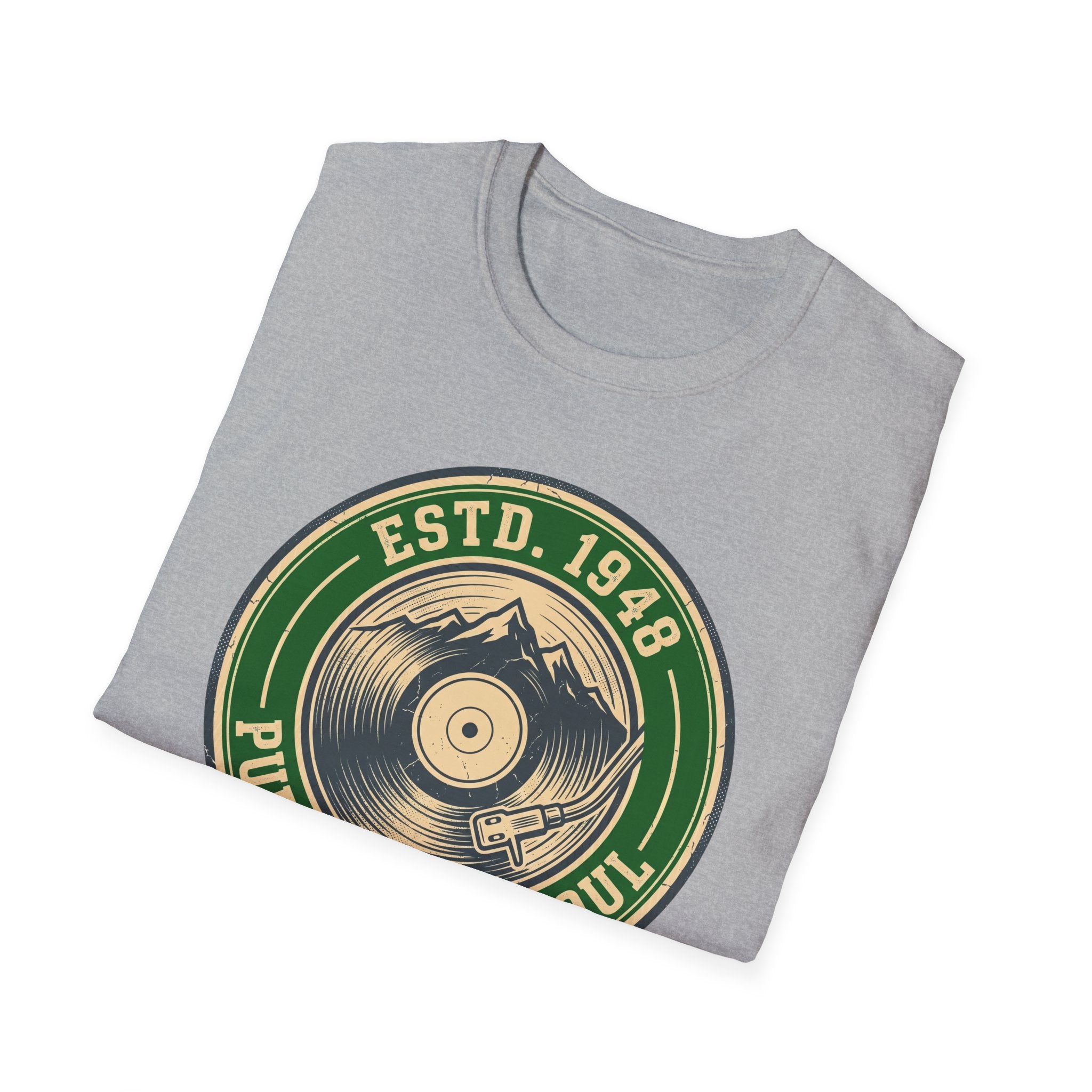 Vintage Record T-Shirt — "ESTD. 1948" Pure Analog Soul Retro Tee