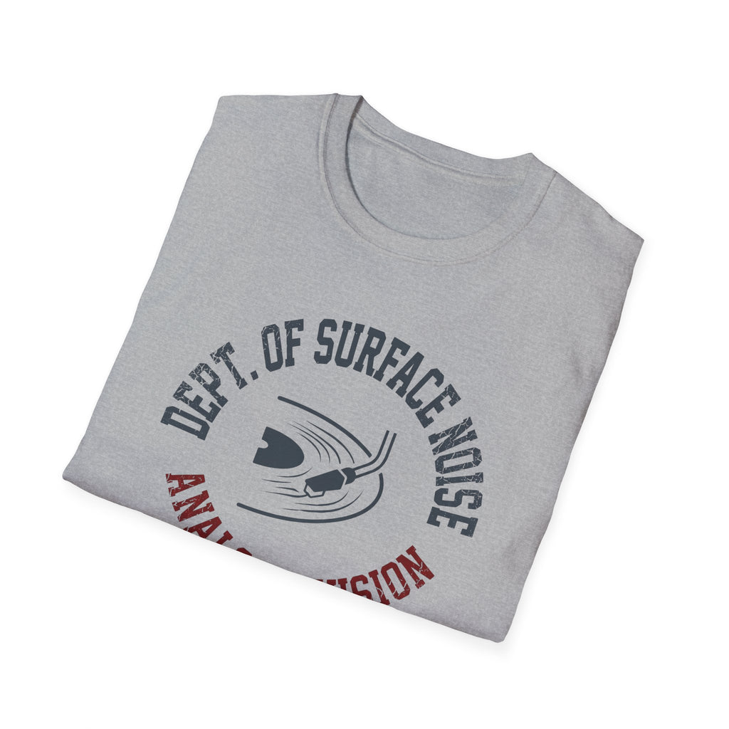 Analog Division T‑Shirt — Dept. of Surface Noise Retro Audio Tee