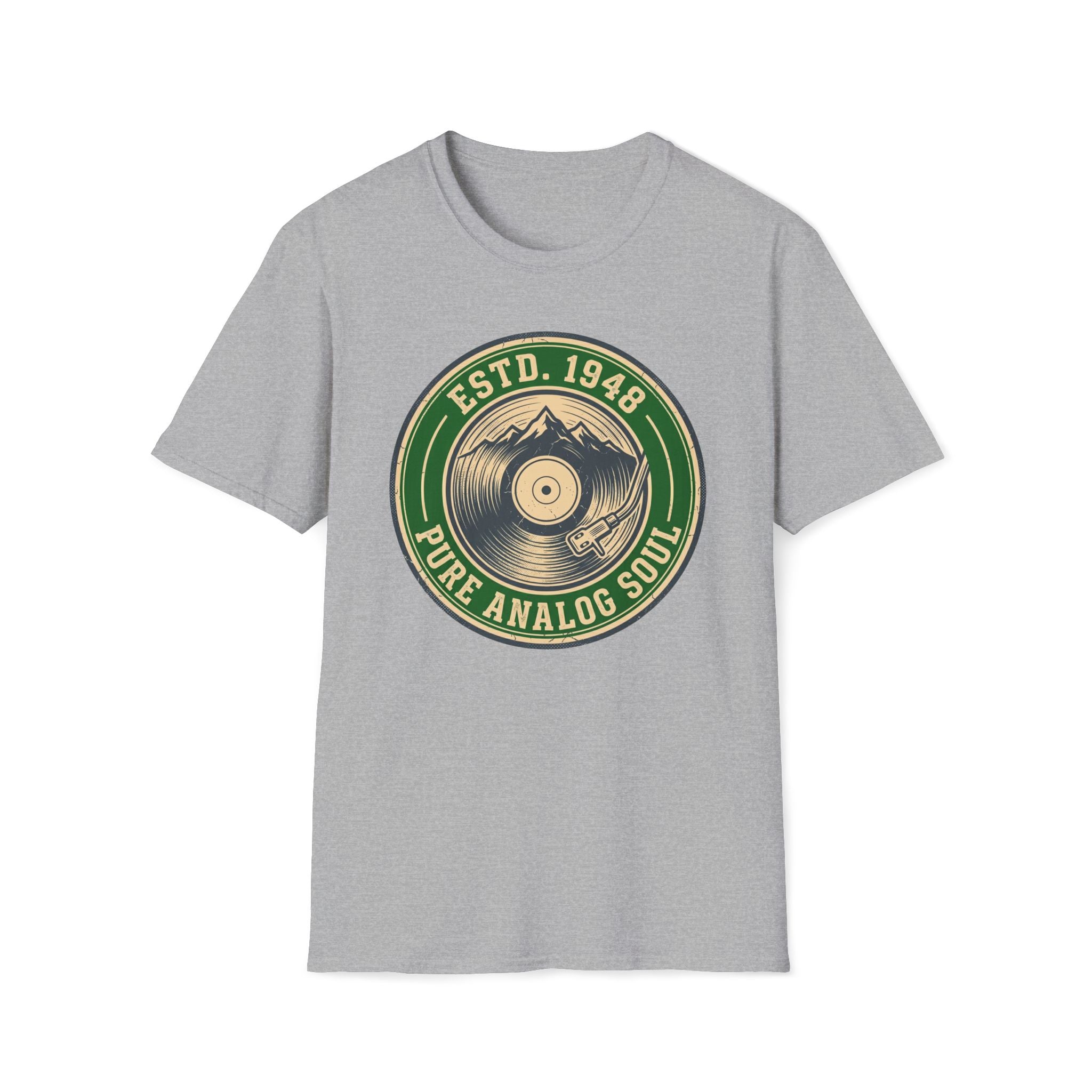 Vintage Record T-Shirt — "ESTD. 1948" Pure Analog Soul Retro Tee