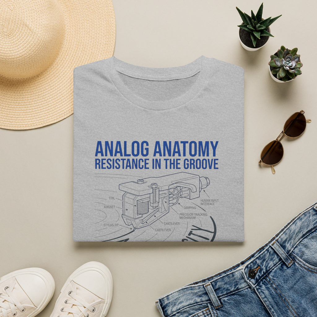Analog Anatomy T-Shirt — 'Resistance in the Groove' Vintage Turntable Diagram Tee