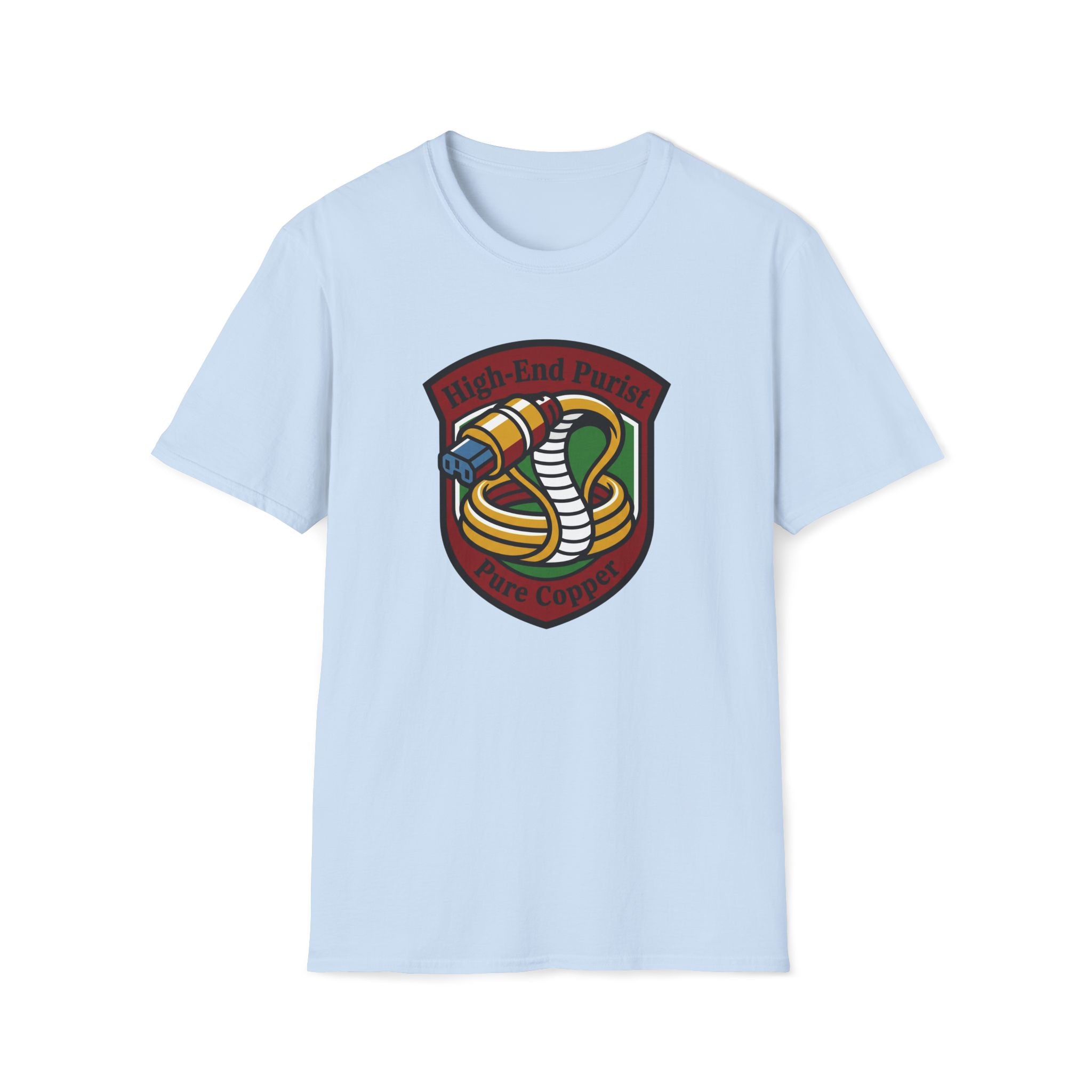 Audio Enthusiast T-Shirt — "High-End Purist" Cable Snake Design