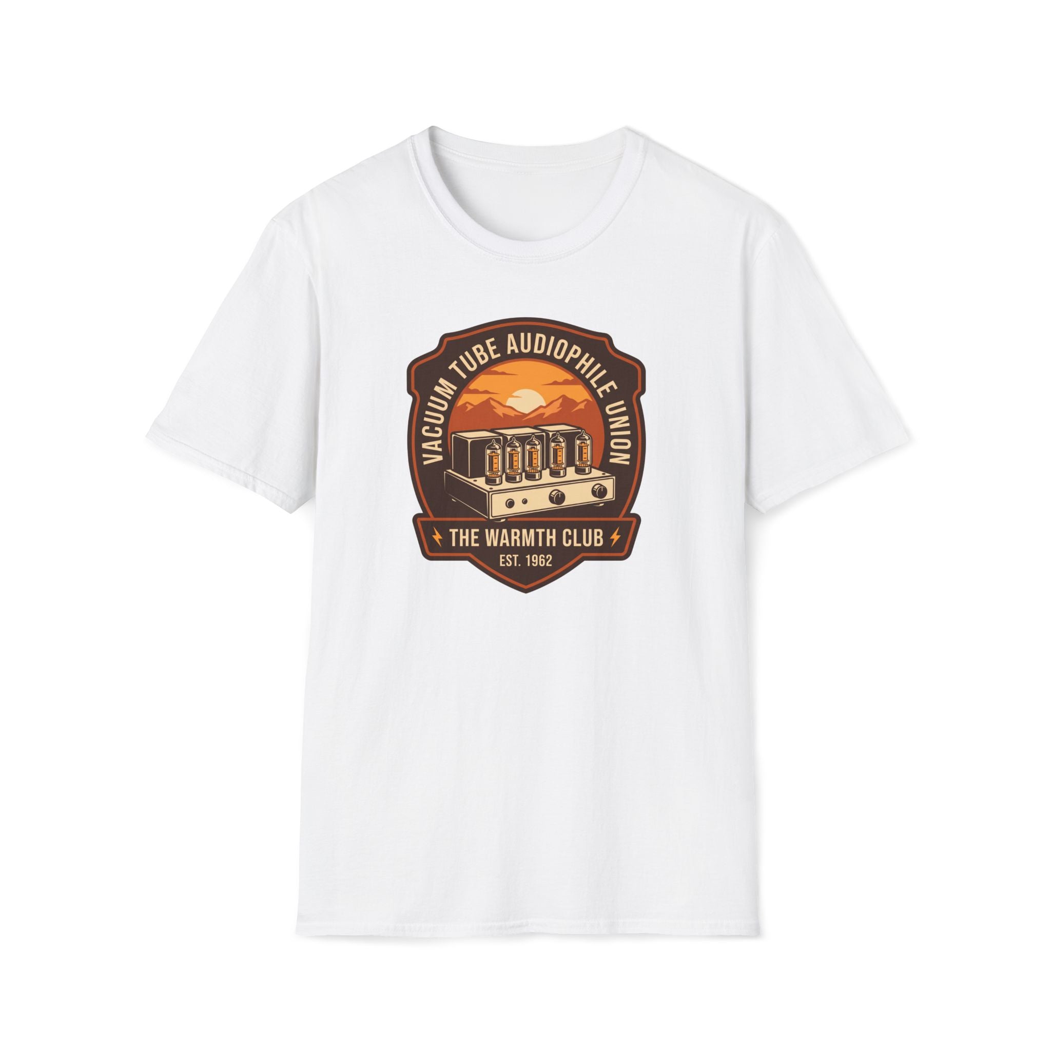 Vacuum Tube Audiophile T-Shirt — "The Warmth Club" Retro Hi‑Fi Tee