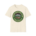 Audio Survival Club T-Shirt — Retro Turntable Camping Badge