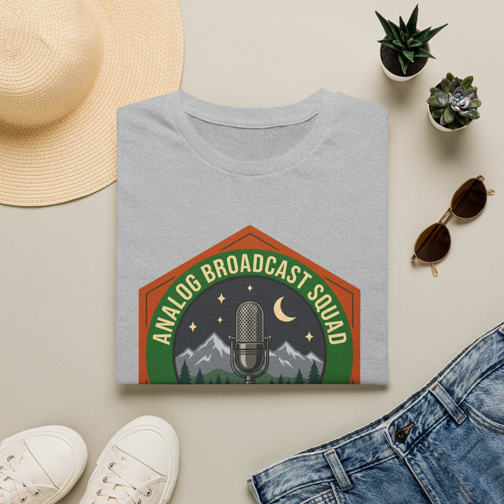 Analog Broadcast Squad T-Shirt — Vintage Microphone Mountain Logo