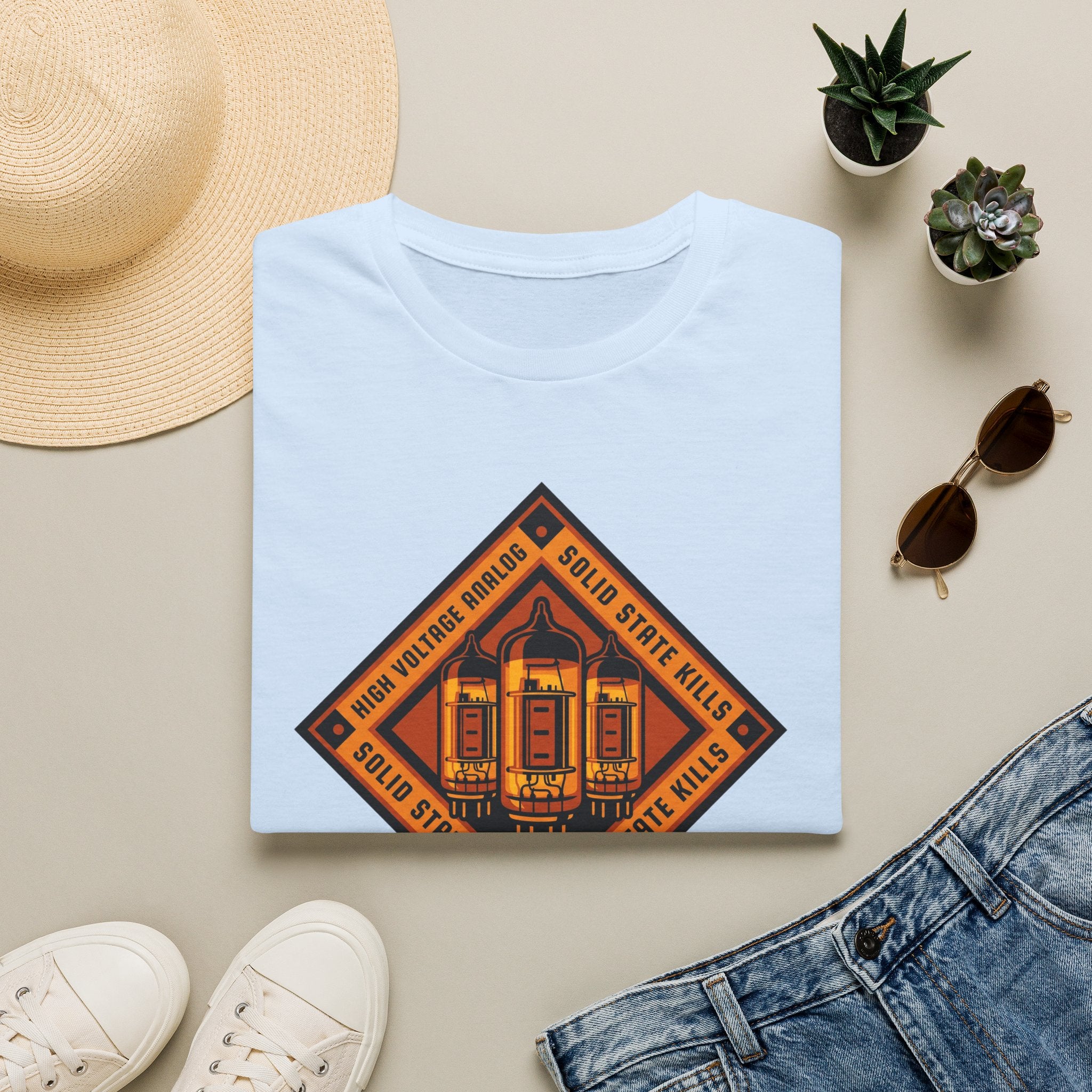 Vintage Tube Amp Tee — "High Voltage Orange" Guitarist Musician T-Shirt