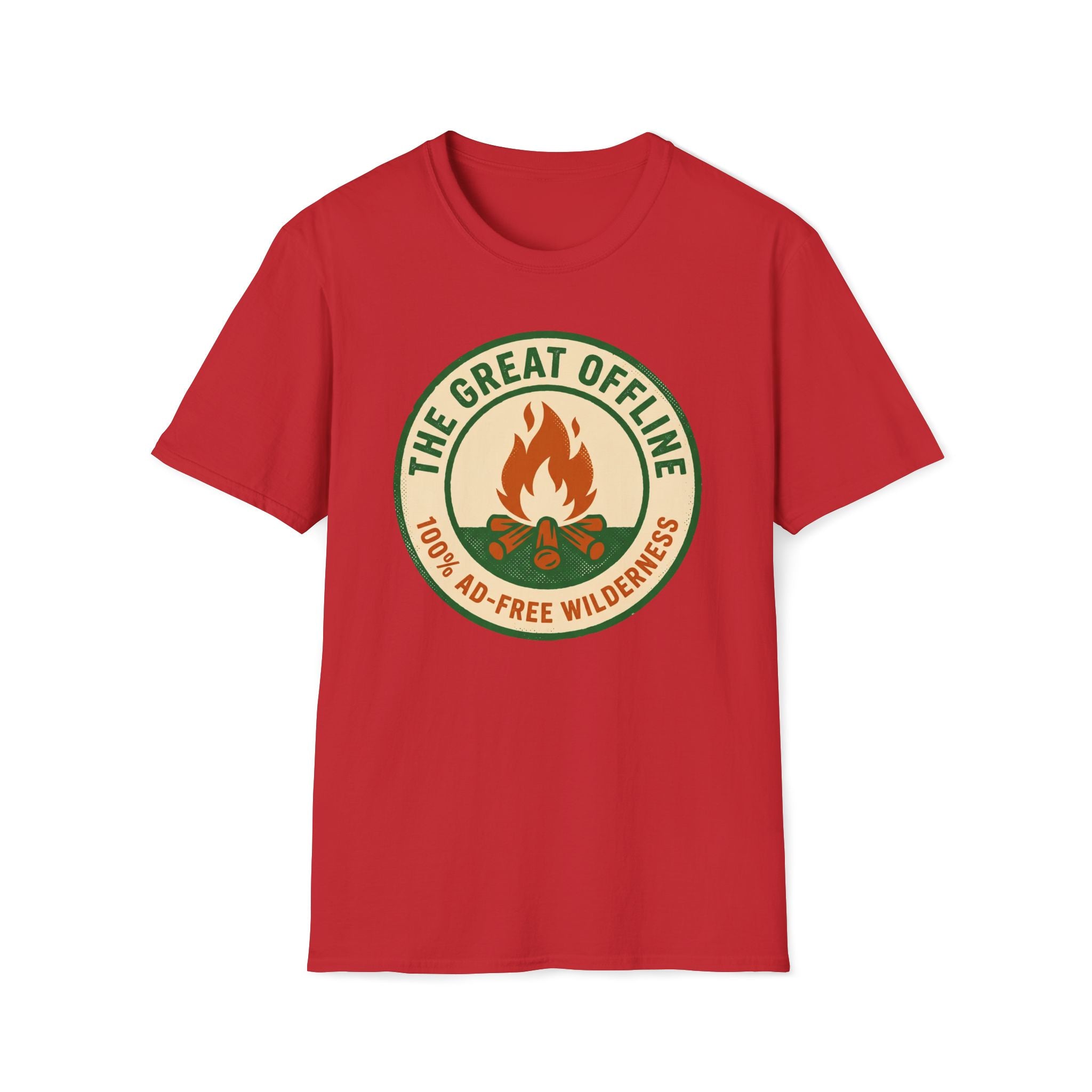 The Great Offline Campfire T-Shirt — Retro Wilderness Adventure Tee