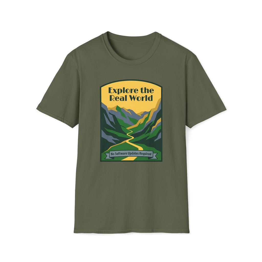 Explore the Real World T-Shirt — Vintage Mountain Adventure Tee