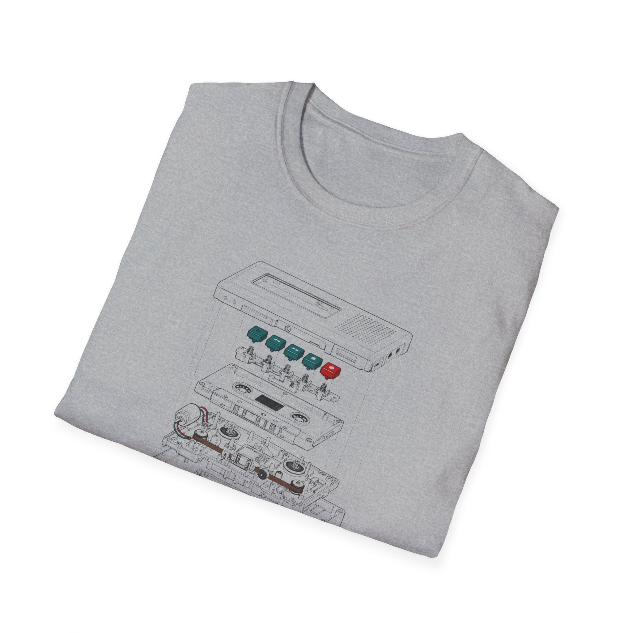 Cassette Tape Schematic T-Shirt — Retro Audio Diagram Tee