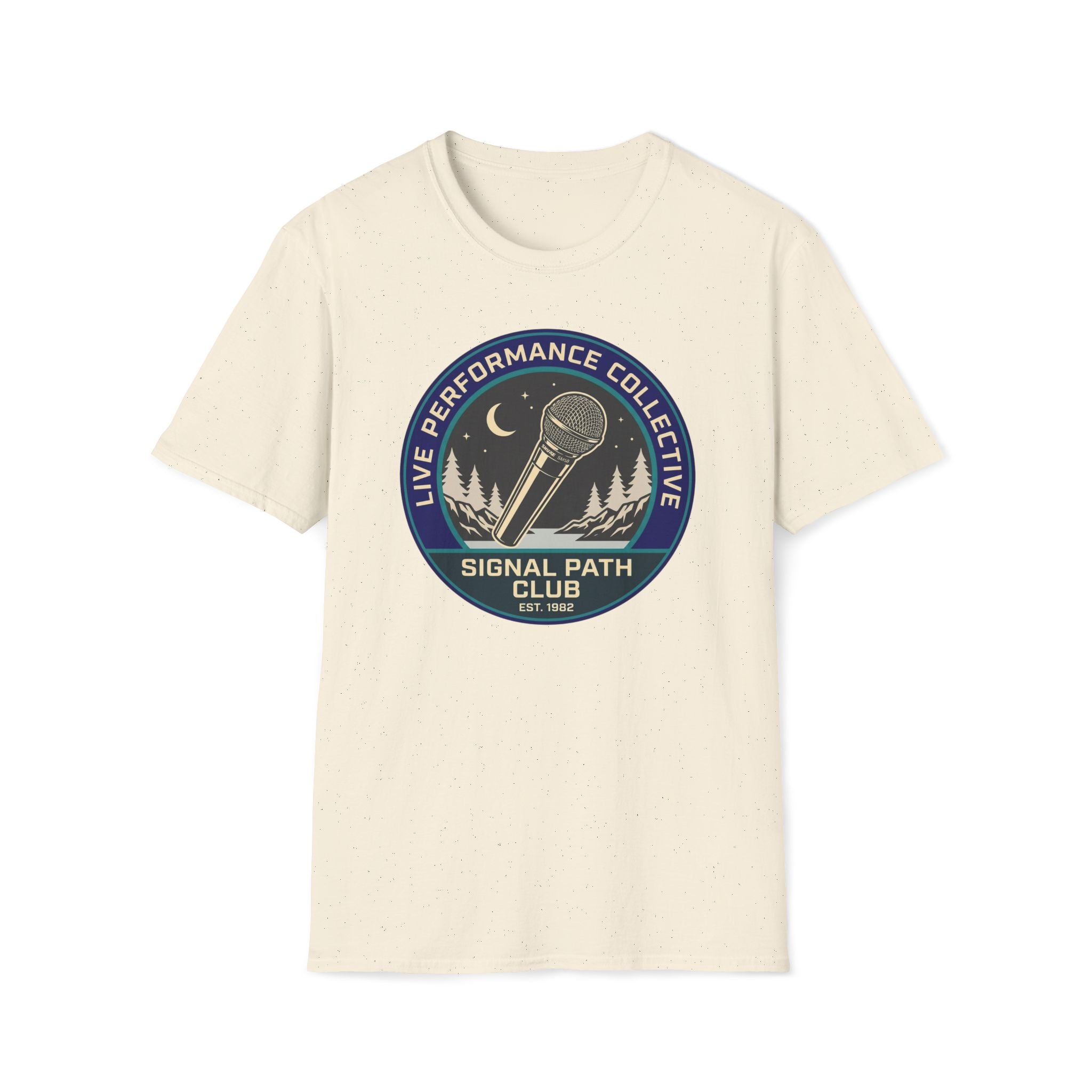 'Live Performance Collective' T‑Shirt — Signal Path Club Microphone Concert Tee
