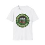 Audio Survival Club T-Shirt — Retro Turntable Camping Badge