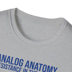 Analog Anatomy T-Shirt — 'Resistance in the Groove' Vintage Turntable Diagram Tee