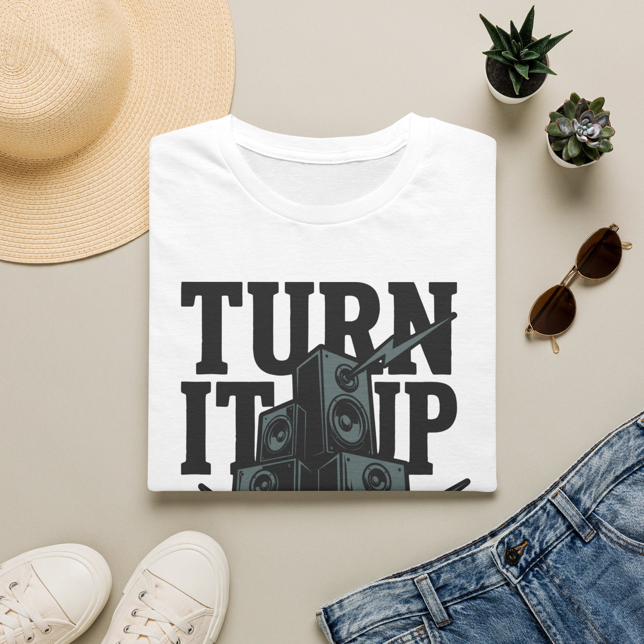 Turn It Up Speaker Stack T-Shirt — Loud Music Graphic Tee