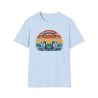 Retro Headphones T-Shirt — Vintage Sunset Music Tee