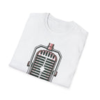 Vintage Microphone T-Shirt — Retro Radio Voice Tee for Singers & Podcasters