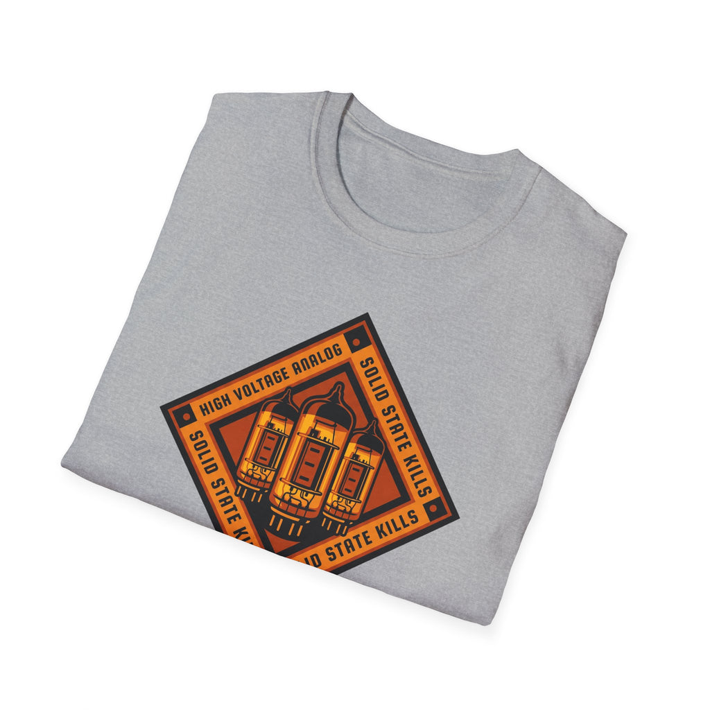Vintage Tube Amp Tee — "High Voltage Orange" Guitarist Musician T-Shirt