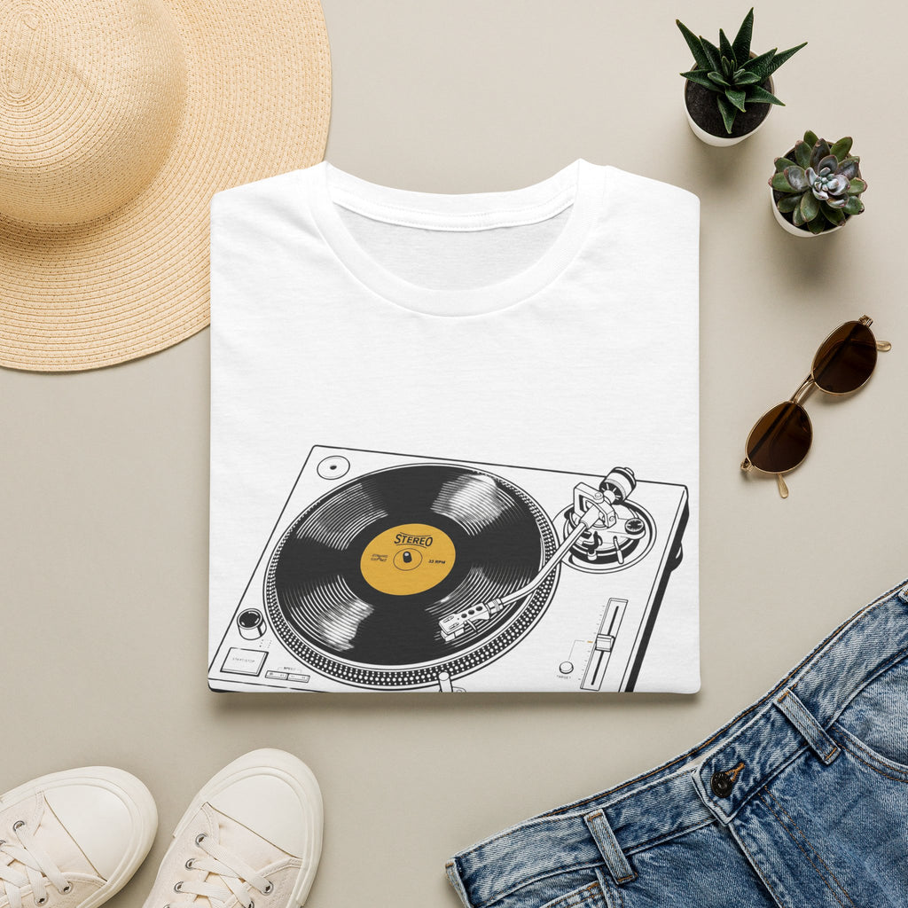 Turntable Vinyl Record T‑Shirt — Retro DJ Music Tee