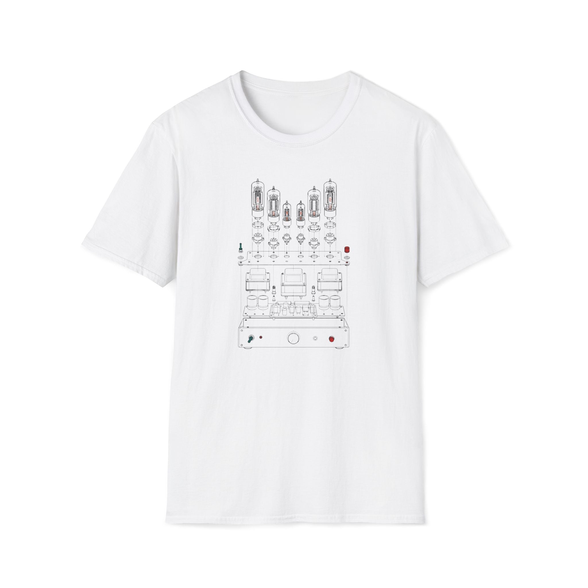 Vintage Tube Amp Schematic T-Shirt — Retro Audio Engineer Tee