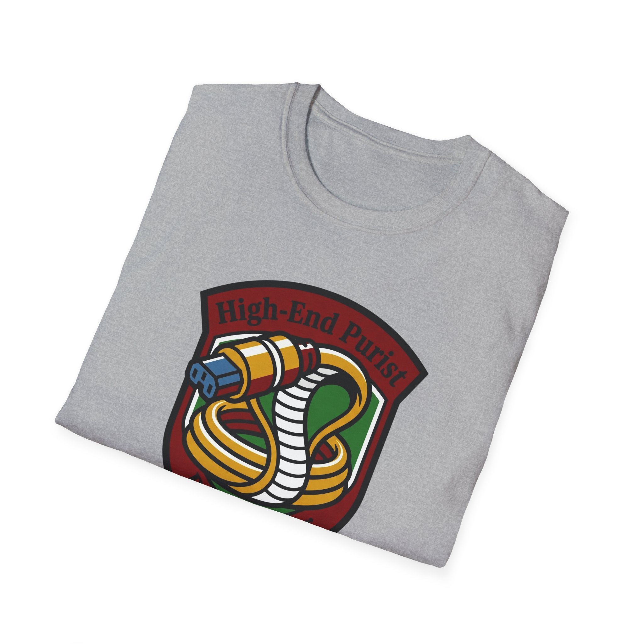 Audio Enthusiast T-Shirt — "High-End Purist" Cable Snake Design