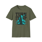 Turn It Up Blue Speakers T-Shirt - Turn Up the Volume Retro Tee