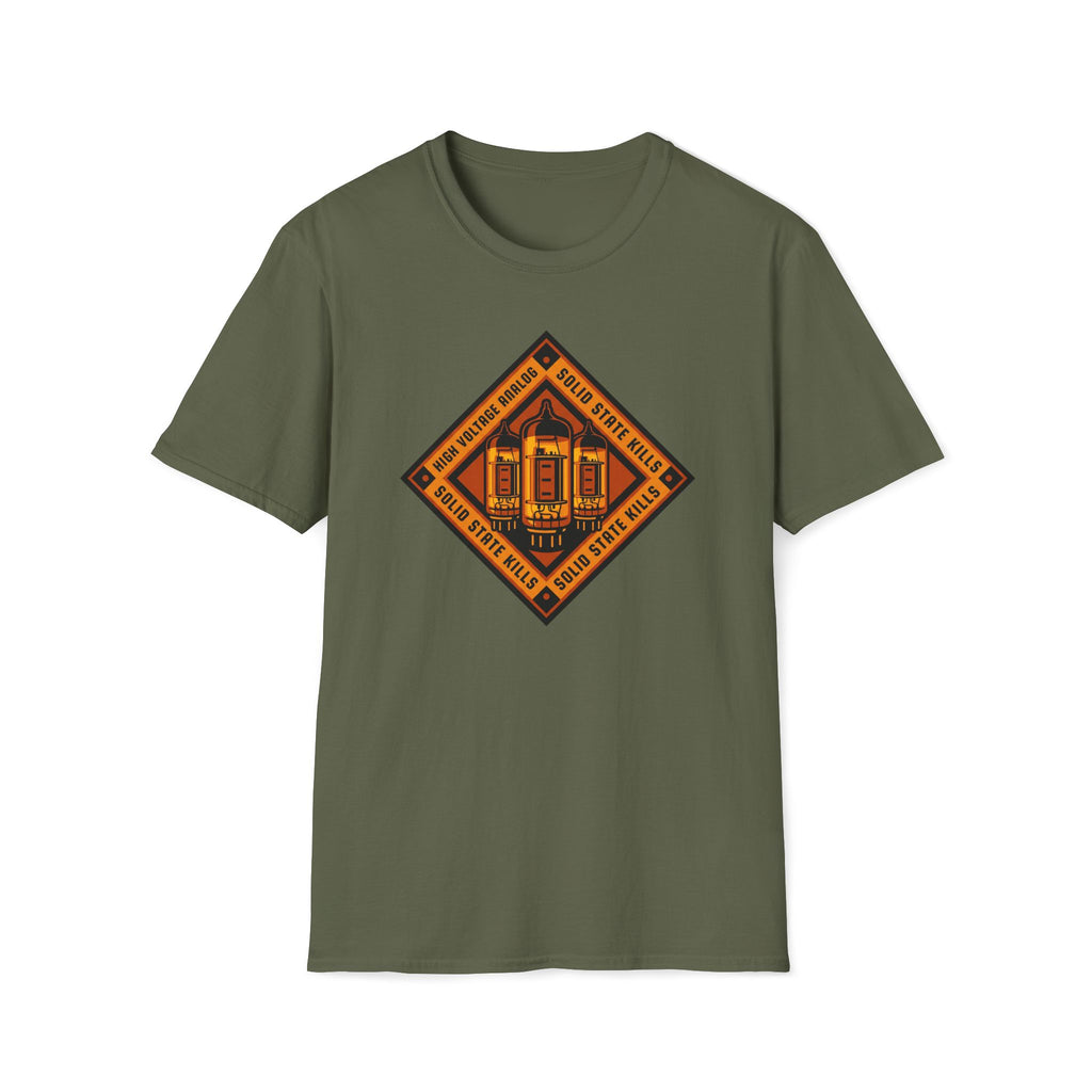 Vintage Tube Amp Tee — "High Voltage Orange" Guitarist Musician T-Shirt