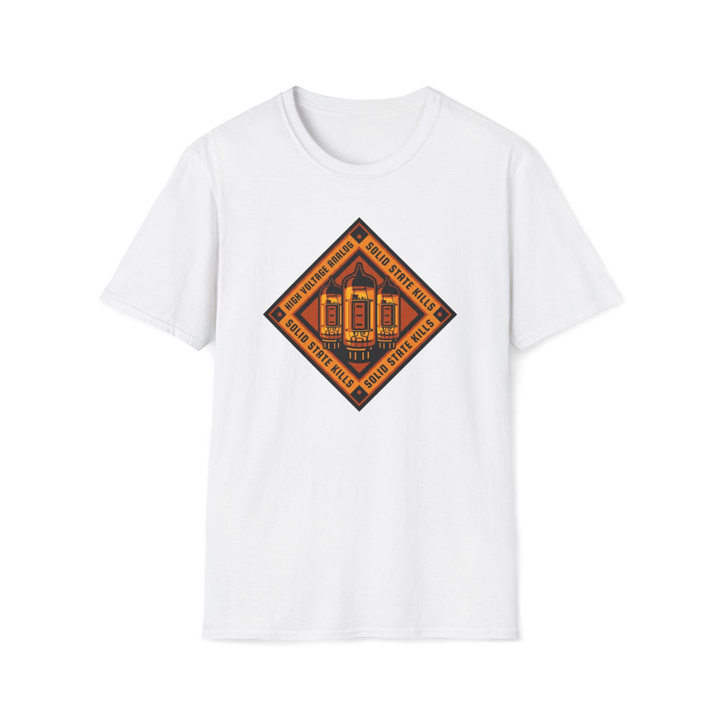 Vintage Tube Amp Tee — "High Voltage Orange" Guitarist Musician T-Shirt