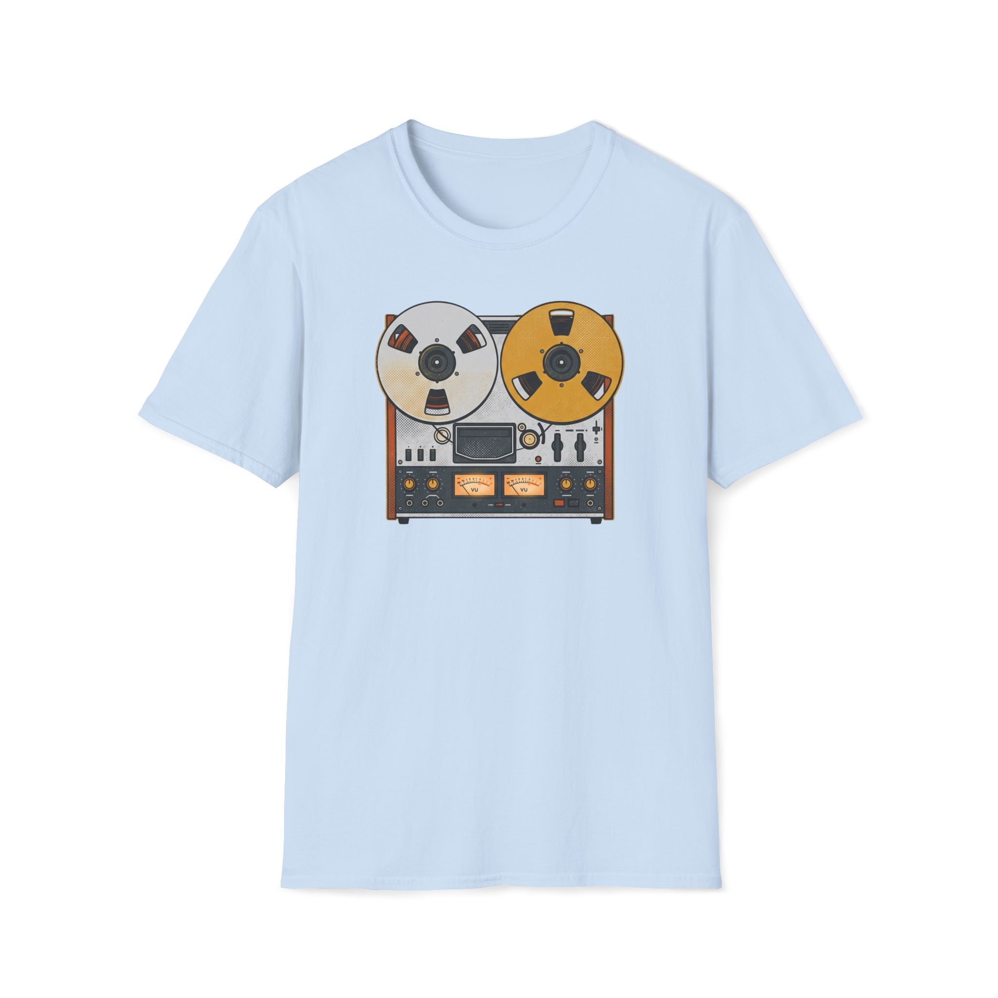Vintage Reel-to-Reel Tape Player T-Shirt — Retro Audio Music Tee