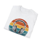 Retro Headphones T-Shirt — Vintage Sunset Music Tee
