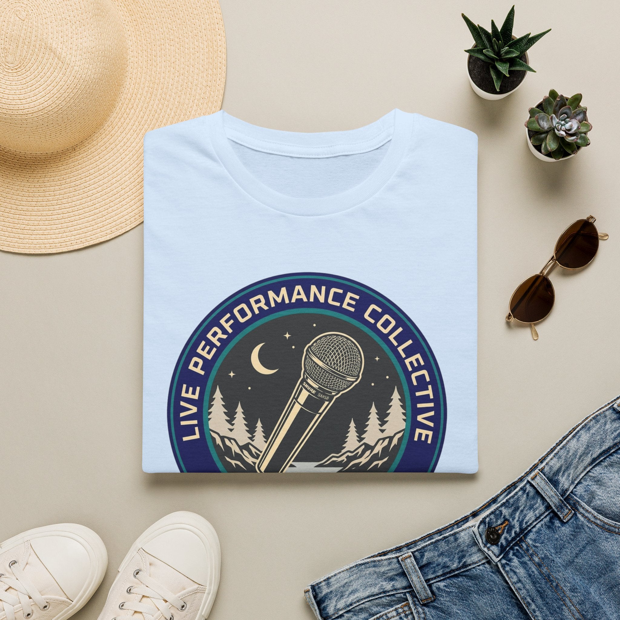 'Live Performance Collective' T‑Shirt — Signal Path Club Microphone Concert Tee