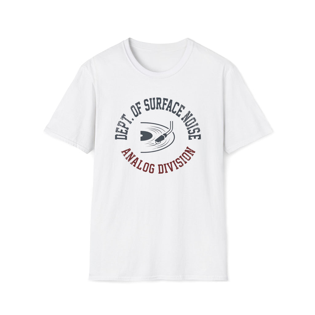 Analog Division T‑Shirt — Dept. of Surface Noise Retro Audio Tee