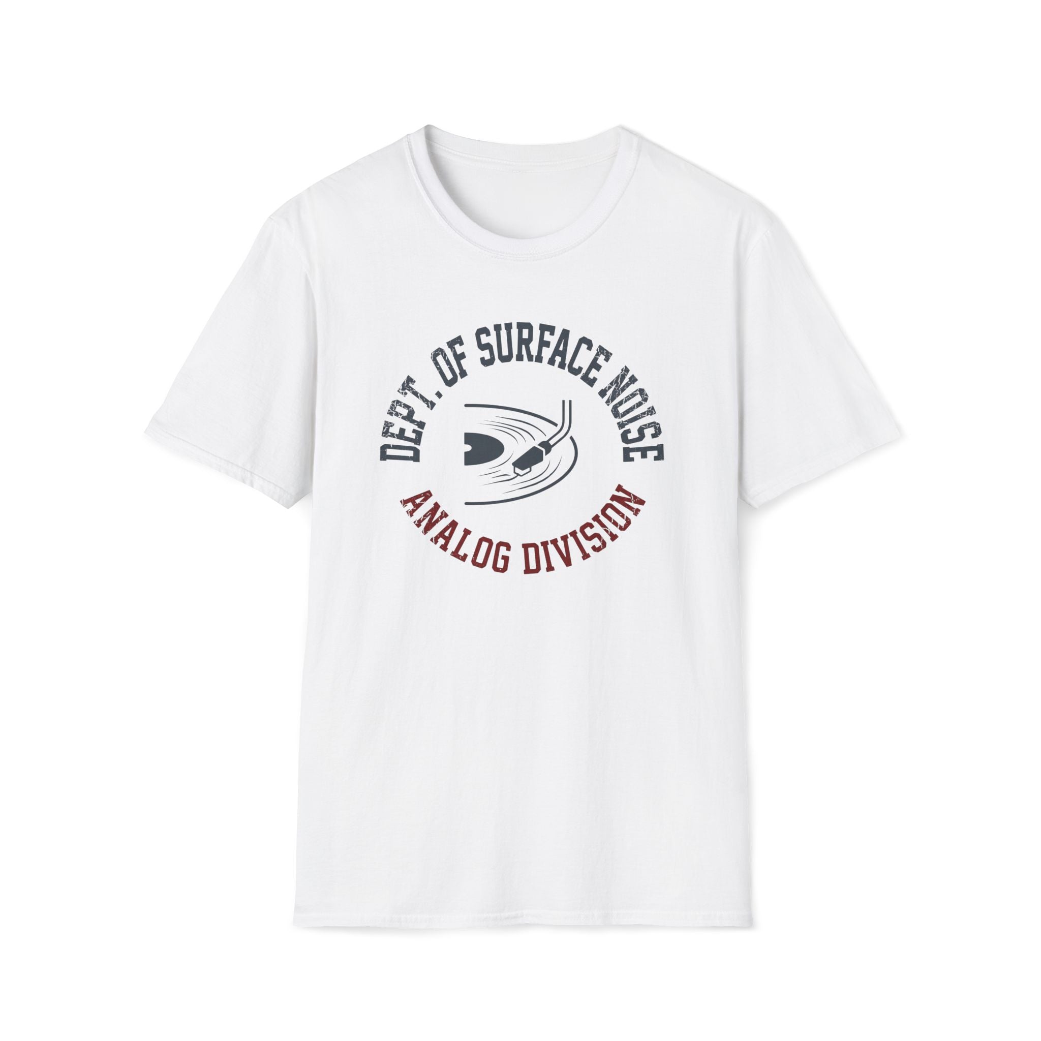 Analog Division T‑Shirt — Dept. of Surface Noise Retro Audio Tee