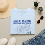 Analog Anatomy T-Shirt — 'Resistance in the Groove' Vintage Turntable Diagram Tee