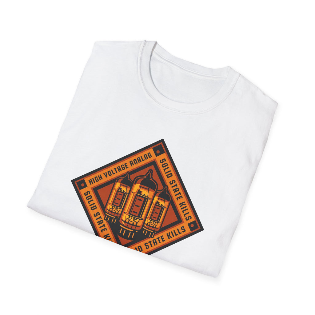 Vintage Tube Amp Tee — "High Voltage Orange" Guitarist Musician T-Shirt