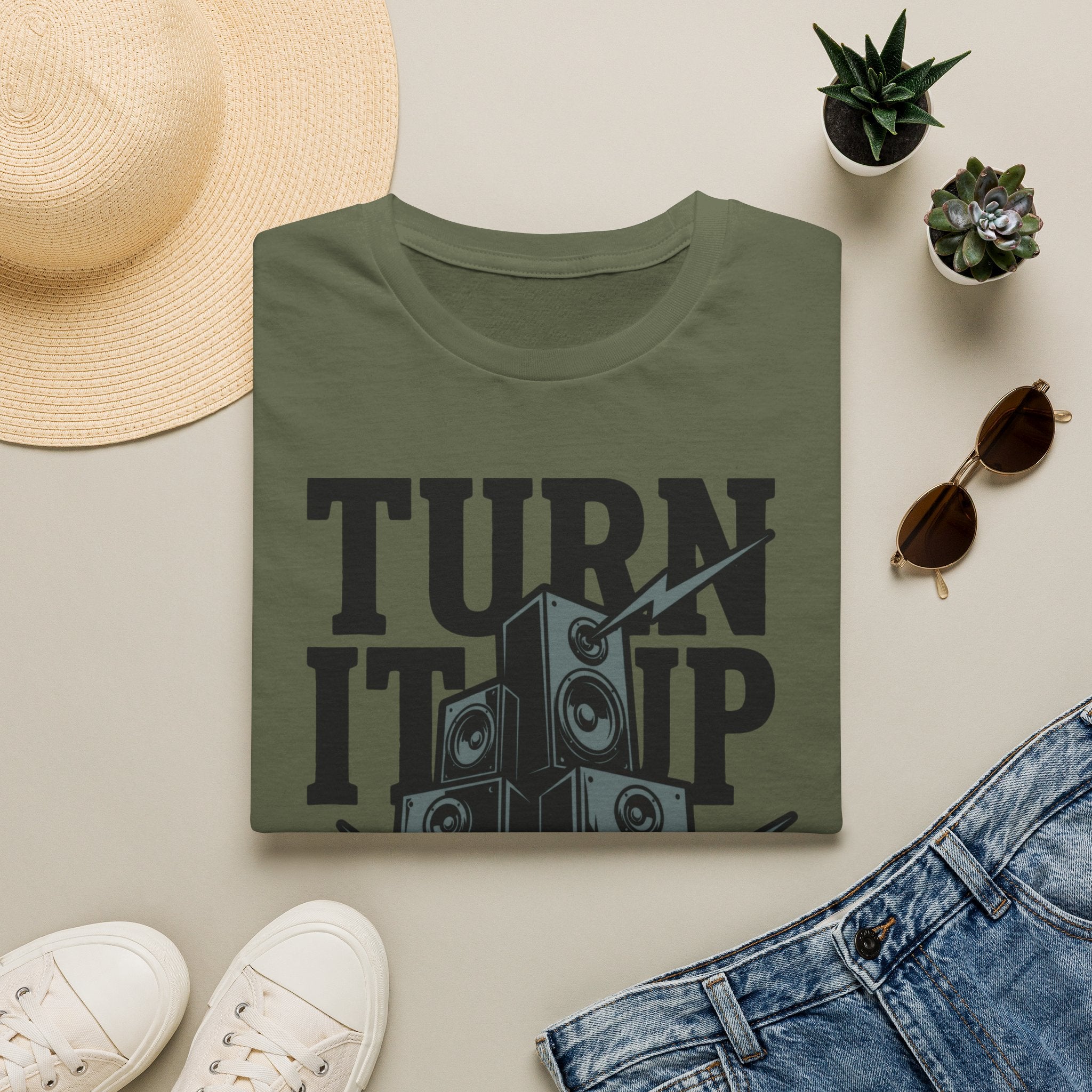 Turn It Up Speaker Stack T-Shirt — Loud Music Graphic Tee