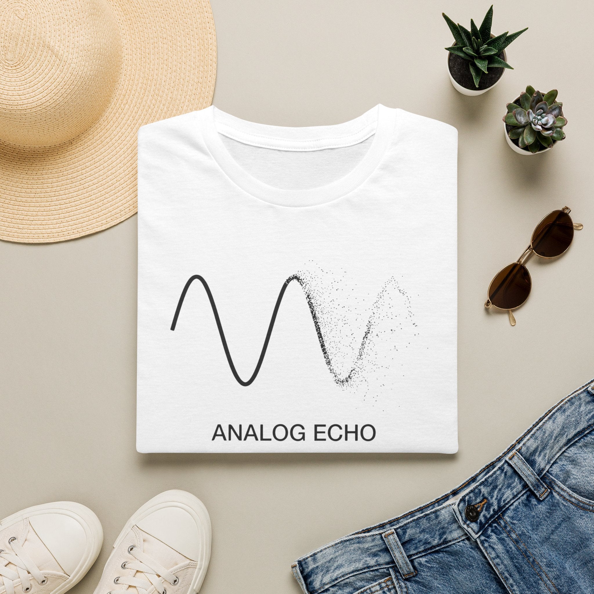 Analog Echo T-Shirt — Minimal Wave Graphic Tee