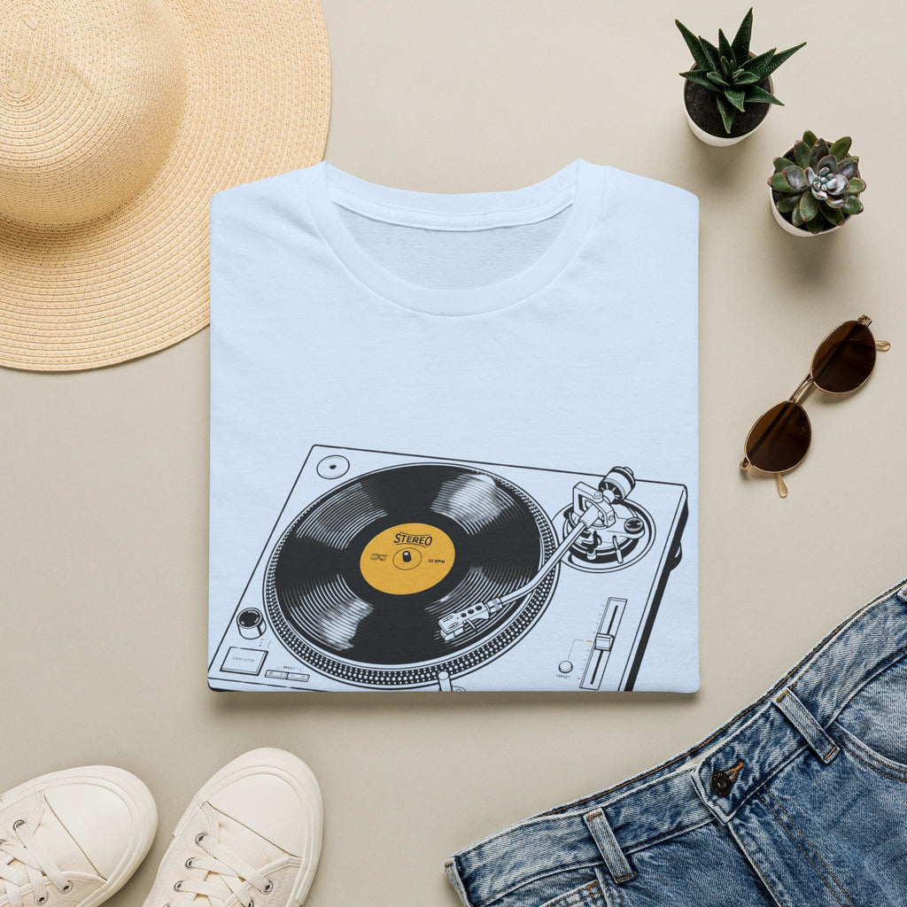 Turntable Vinyl Record T‑Shirt — Retro DJ Music Tee