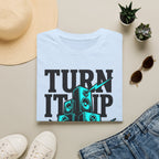 Turn It Up Blue Speakers T-Shirt - Turn Up the Volume Retro Tee