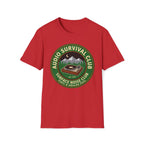 Audio Survival Club T-Shirt — Retro Turntable Camping Badge
