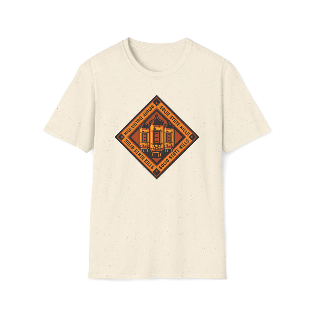 Vintage Tube Amp Tee — "High Voltage Orange" Guitarist Musician T-Shirt