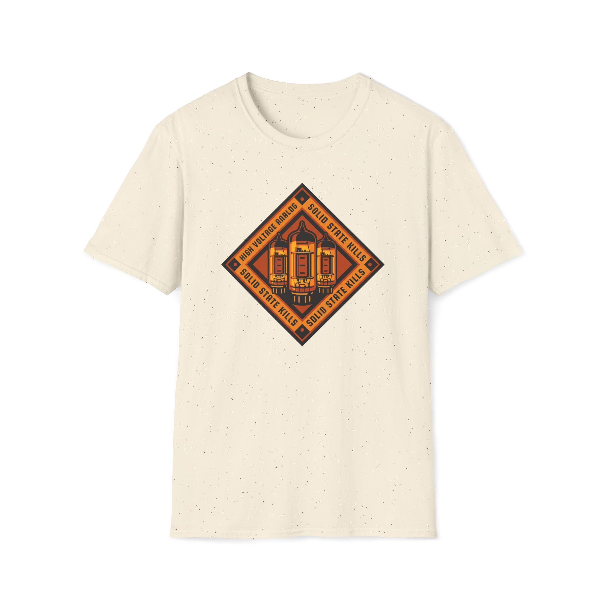 Vintage Tube Amp Tee — "High Voltage Orange" Guitarist Musician T-Shirt