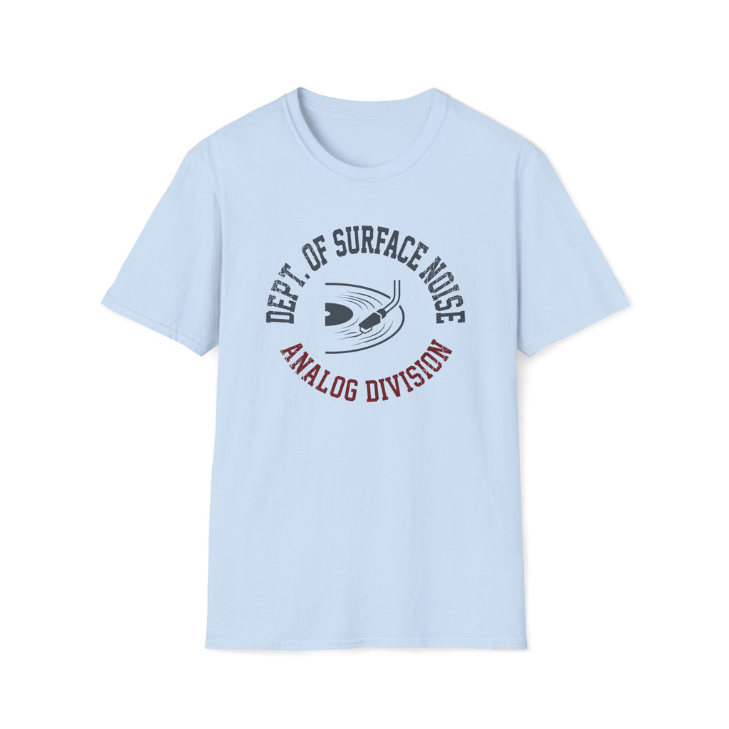 Analog Division T‑Shirt — Dept. of Surface Noise Retro Audio Tee