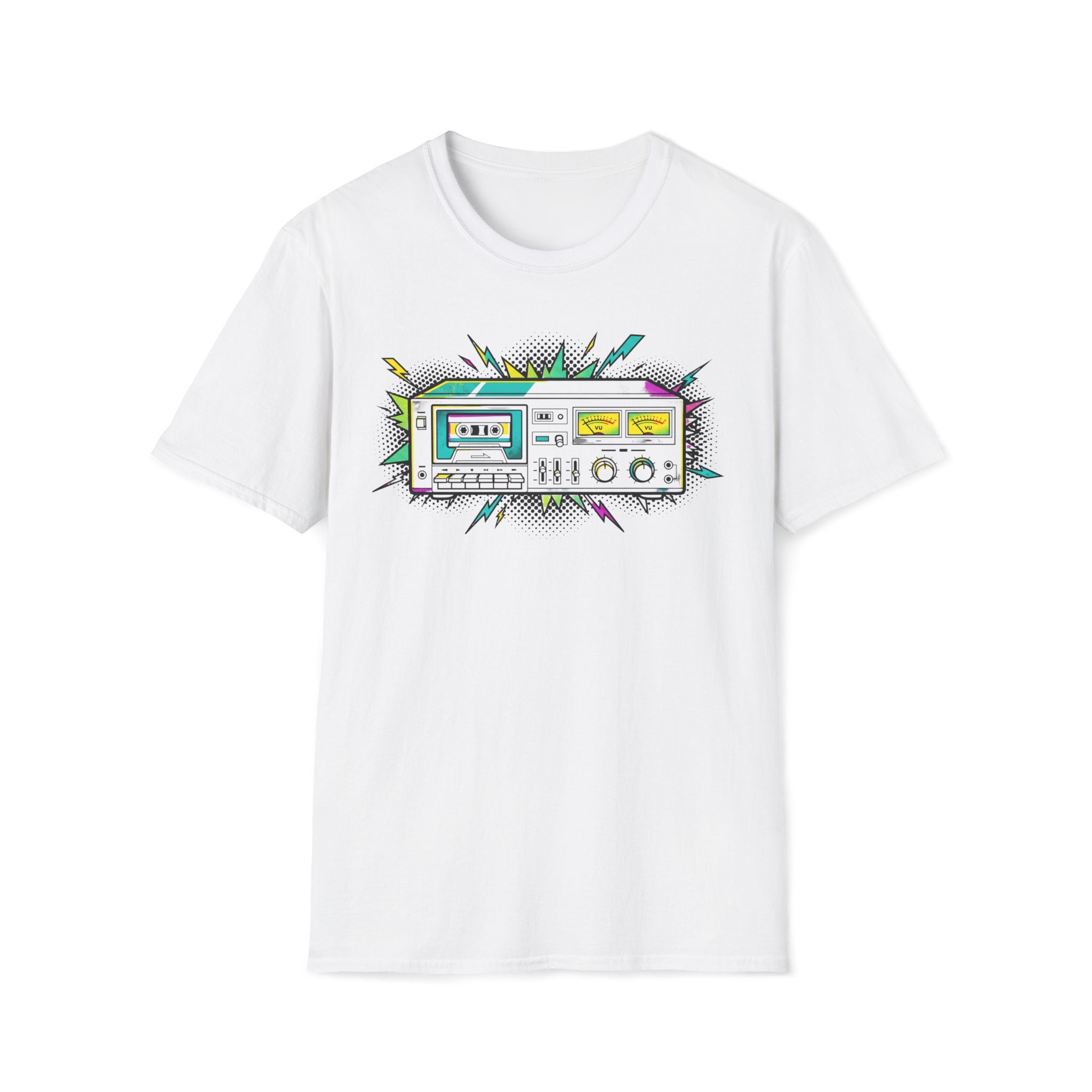 Retro Cassette Deck T‑Shirt — Vintage Boombox Graphic Tee