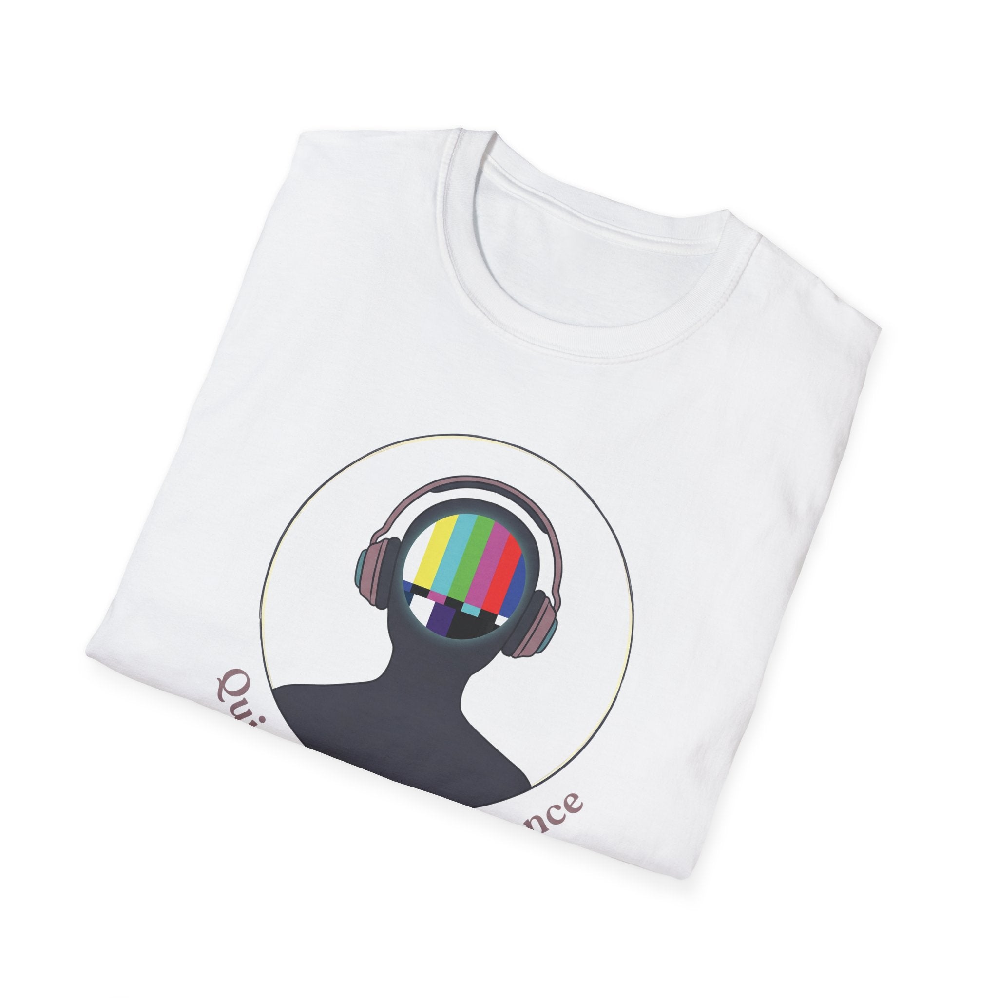 TV Test Pattern Headphones T‑Shirt — "Quiet Acts of Resistance" Graphic Tee