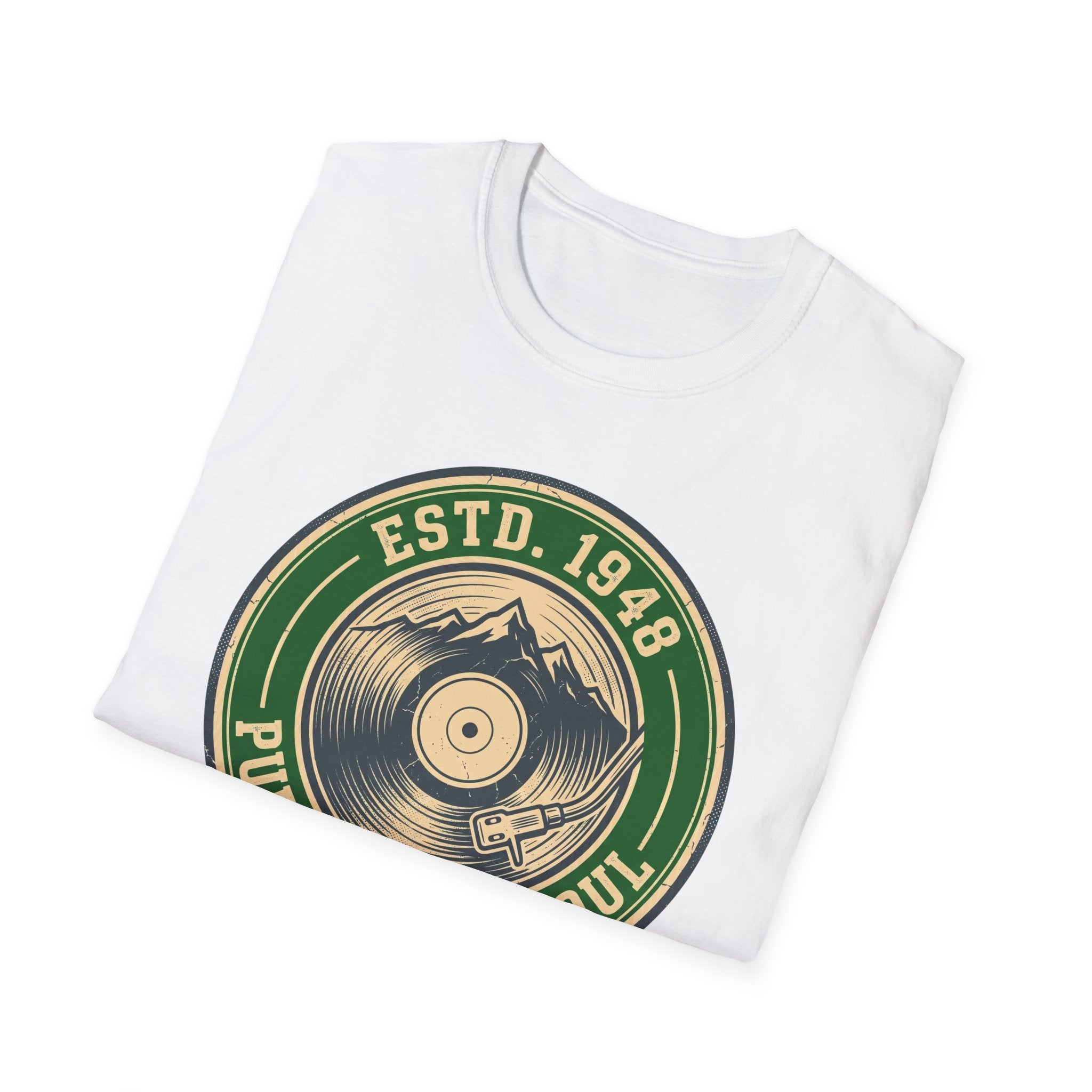 Vintage Record T-Shirt — "ESTD. 1948" Pure Analog Soul Retro Tee