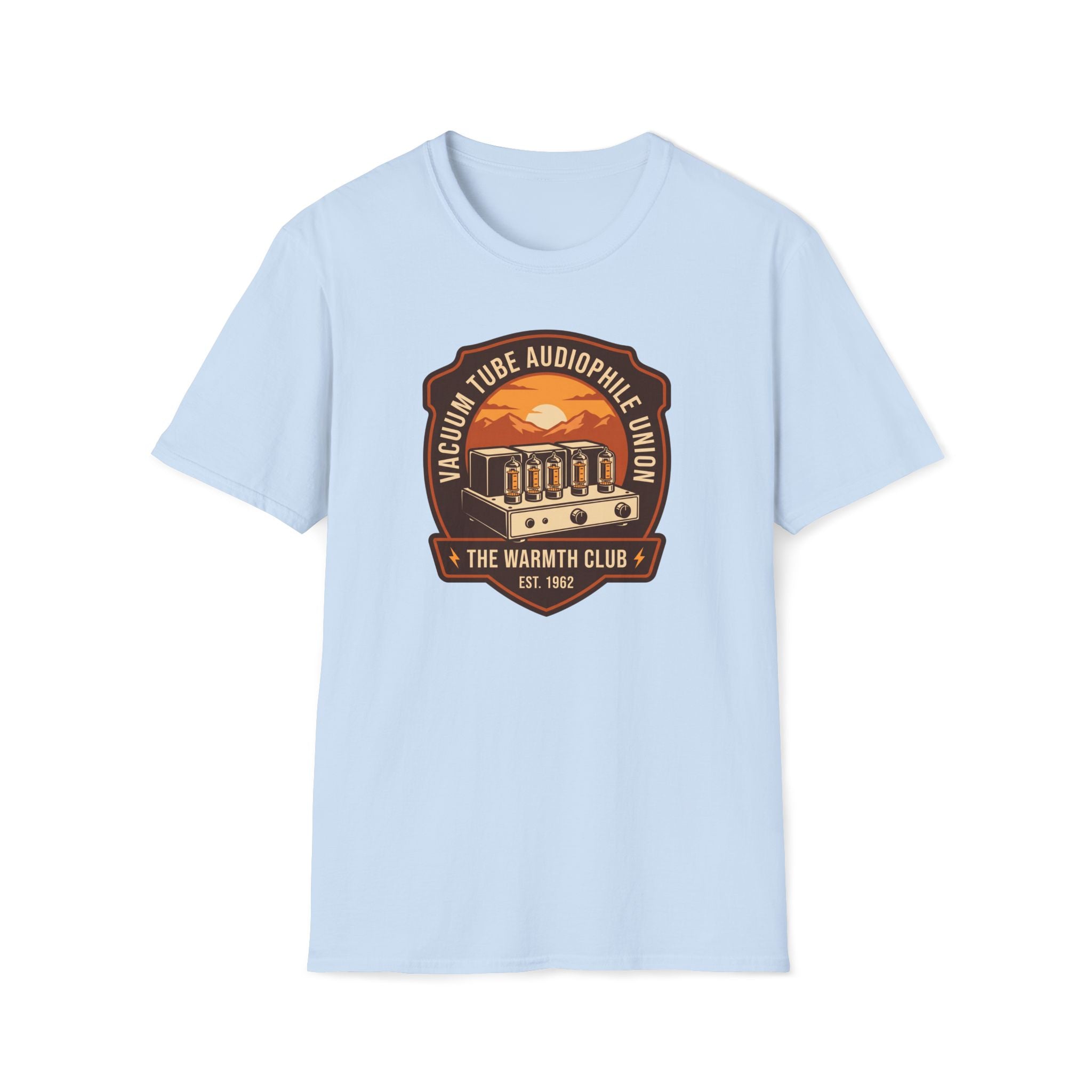Vacuum Tube Audiophile T-Shirt — "The Warmth Club" Retro Hi‑Fi Tee