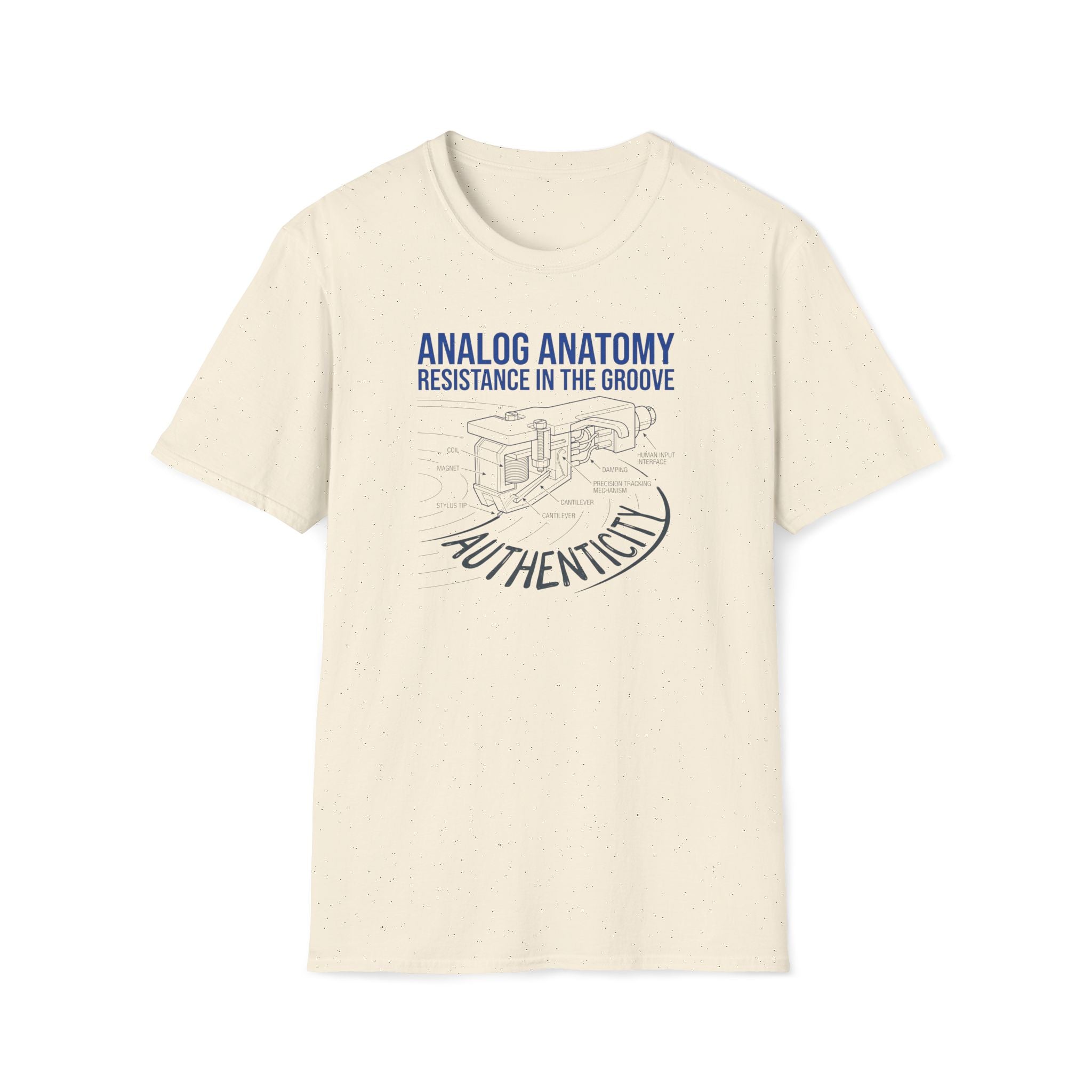 Analog Anatomy T-Shirt — 'Resistance in the Groove' Vintage Turntable Diagram Tee