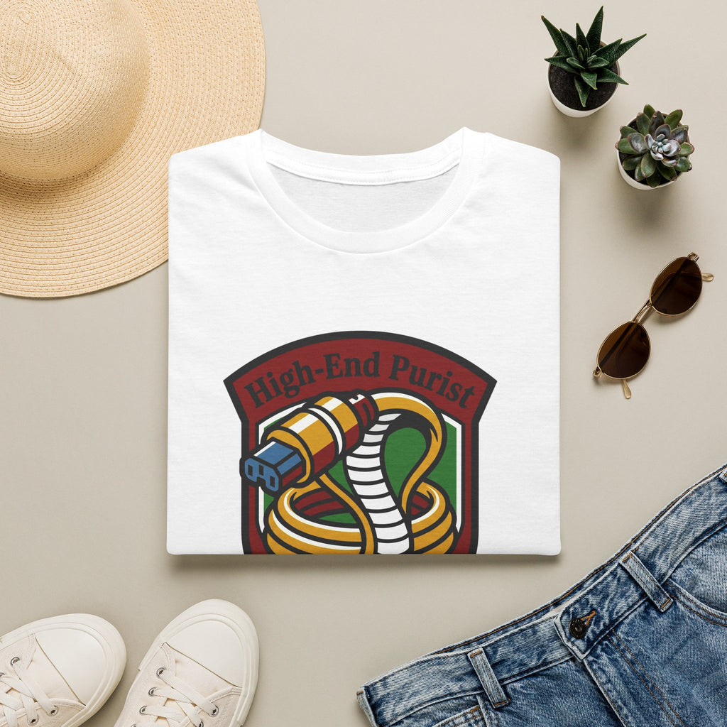 Audio Enthusiast T-Shirt — "High-End Purist" Cable Snake Design