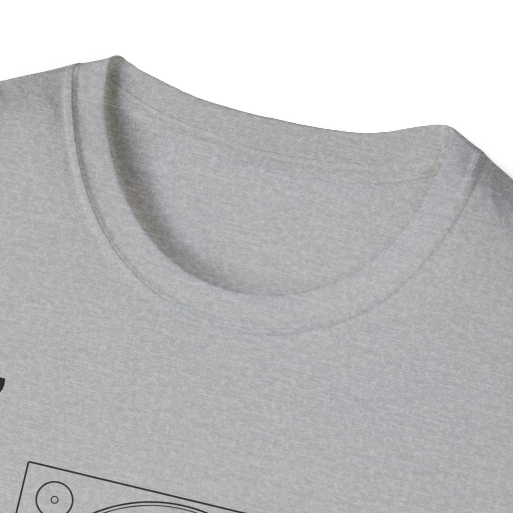 Hi‑Fi Blueprint Turntable T-Shirt — Retro Audio Diagram Tee